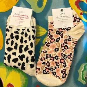 NWTs LOFT 2 pair of animal print socks